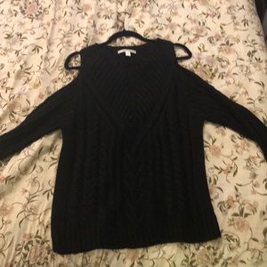 Cold Shoulder Black knit Sweater